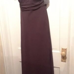 Chiffon David’s Bridal Strapless Maxi Dress